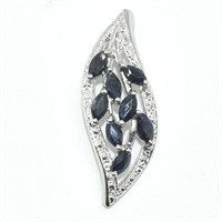Silver Blue Sapphire(2.75ct) Pendant