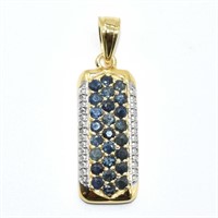Gold plated Sil Blue Sapphire(3.6ct) Pendant