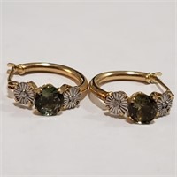 $1400 14K  Diamond(0.02ct) Gemstone Earrings