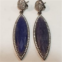 $260 Silver Lapiz Lazuli Earrings