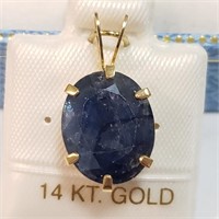 $800 14K  Sapphire(6.72ct) Pendant