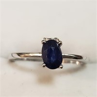 $120 Silver Rhodium Plated Sapphire(0.5ct) Ring