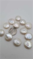 12 freshwater pearl disc shaped beads