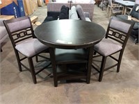 PUB HEIGHT 36" ROUND TABLE W/2 CHAIRS***SCRATCHES
