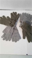 4 pairs one-size grey/green stretch gloves