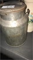 Stainless Steel 4 qt milk jug and 2 silverware