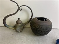 John Kellum, 2 Raku Fired Pottery Pots