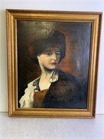 Portrait of Woman Painting on Canvas