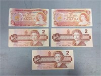 Canadian $2.00 Dollar Bills