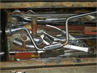 Metal tool box & assorted tools