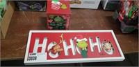 1 Lot Dr Seuss "Ho Ho Ho" Sign & Grinch Hanging