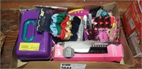 1 Lot Flat Assorted Hair Ties, Brushes, Clips And