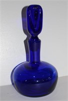 vintage handblown cobalt blue decanter