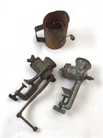 Antique Meat Grinders & Sifter