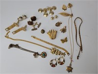 Cufflinks, Necklaces,Pins,& A Thimbal