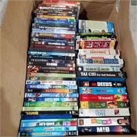 Box of Various VHS and DVD Movies
