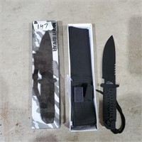 Unused 10"L Knife w Sheath