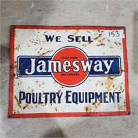 Jamesway Steel Poultry Equipment Sign