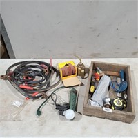 Booster Cables, Sand Paper,  Tools