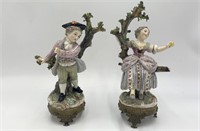 Antique Porcelain Figurines Unidentified Mark