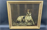 Antique Oil Portrait of a Jack Russell Terrier