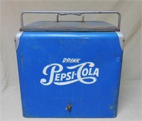 Pepsi Cola Blue Metal Ice Chest Cooler.