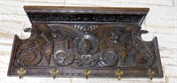 Exceptionally Carved Neo Renaissance Wall Rack.