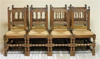 Neo Renaissance Carved Oak Chairs.