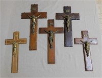 Faux Bois and Inlaid Crucifixes.