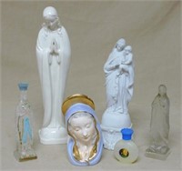 Religious Figures and Holy Water Bottles.