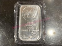 Silvertowne 1oz .999 Silver ingot bar