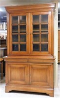 Louis Philippe Peg Constructed Walnut Bookcase.