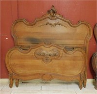 Well Carved Louis XV Style Oak Bed.