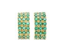 Green Agate 18k Gold Plated Earrings
