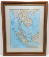 * Vintage Map Southeast Asia - Laos, Vietnam,