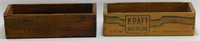 2 Kraft American Cheese Boxes - Wooden
