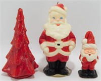 Vintage "Gurley" Candles - 2 Santa's & Christmas