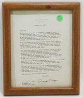 Ronald Reagan Signature on a 1989 Letter to a