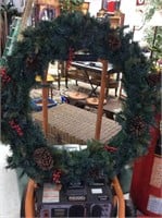 Large Christmas wreath pre-lit