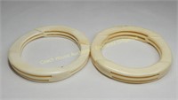 (2) Ivory bracelets en ivoire