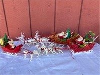 Vintage Santa's Sleigh Plastic Toys