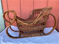 Large Wicker Santa's Sleigh