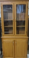 Glass door cabinet
81" tall, 37" wide, 14" deep