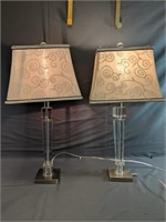 Two stunning, contemporary table lamps 26"H