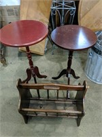 Two Pedestal Tables measure 12" diameter and 21"-