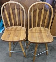 Two swivel bar stools 16"W x 40"H