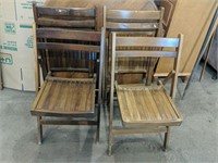 Four Wooden Folding Chairs measure 14" diameter