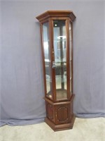 CHERRY CURIO CABINET WITH LIGHT: