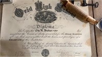 Antique 1903 Ovid High School Diploma w Tube