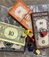 Vintage Monopoly Pieces and Money